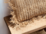 Housse de coussin raphia à franges