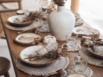 Set de table rond en rotin et coquillages