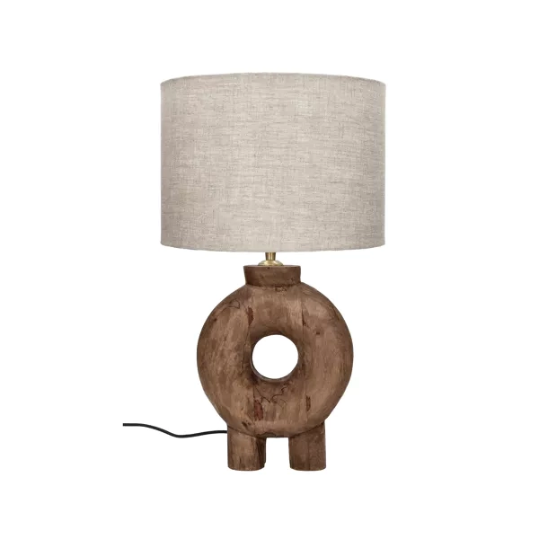 Lampe de table Lampedusa en bois de mangier - H51 cm - brun I Pomax